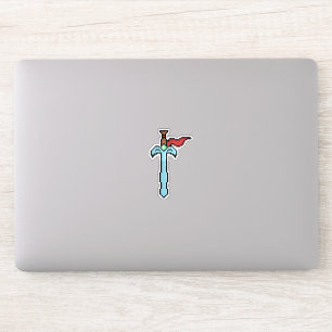 Retro Pixel Zwaard Sticker – Vintage RPG