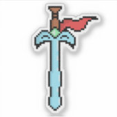 Retro Pixel Zwaard Sticker – Vintage RPG (Voorkant)