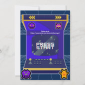 Retro Pixels Video Game Arcade Verjaardagsfeest Kaart (Achterkant)