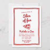 Retro Pizza 1e getrokken plak leuke foto verjaarda Kaart (Voorkant)