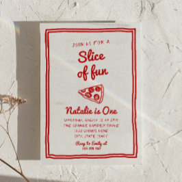 Retro Pizza 1e hand getrokken plak van leuke verja Kaart