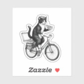 Retro Pizza Bezorg Kat  Sticker (Vel)