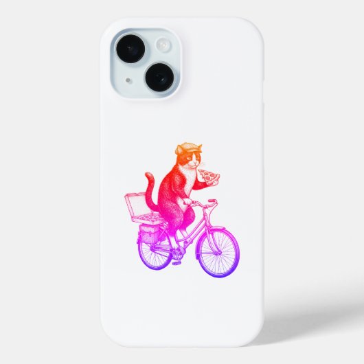 Retro Pizza Bezorgende Kat  Case-Mate iPhone Case (Achterkant)