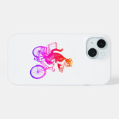 Retro Pizza Bezorgende Kat iPhone 15 Case (Achterkant horizontaal)