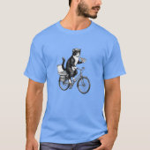 Retro Pizza Bezorgende Kat T-shirt (Voorkant)