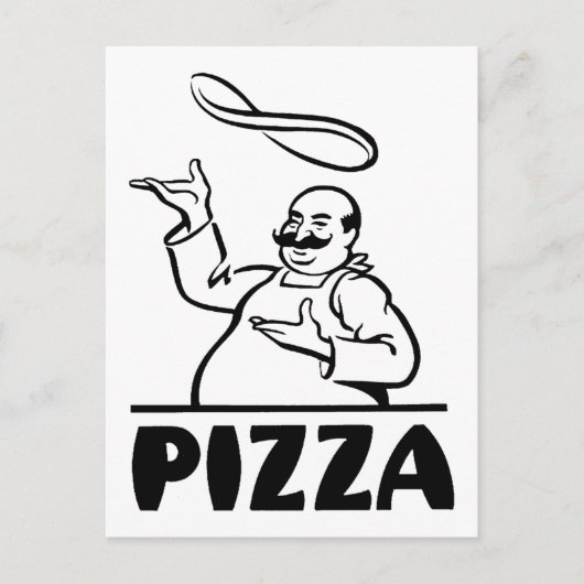 Retro Pizza Briefkaart (Voorkant)