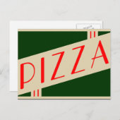 retro pizza briefkaart (Voorkant / Achterkant)