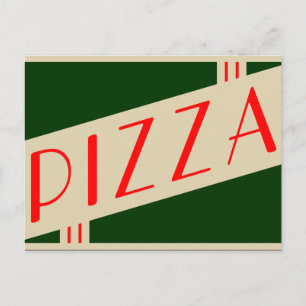 retro pizza briefkaart