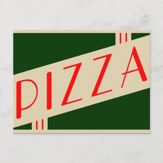retro pizza briefkaart (Voorkant)
