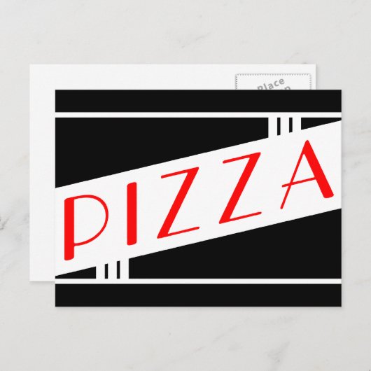 retro pizza briefkaart (Voorkant / Achterkant)