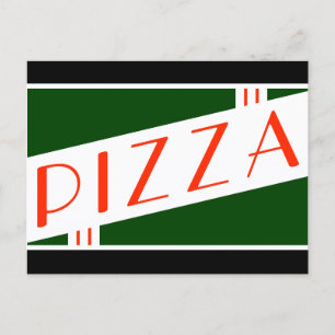 retro pizza briefkaart