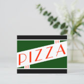 retro pizza briefkaart (Staand voorkant)
