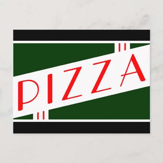 retro pizza briefkaart (Voorkant)