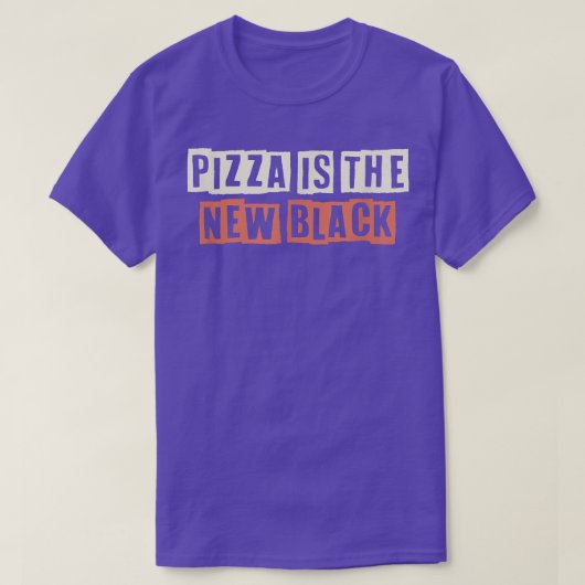 Retro Pizza is het nieuwe zwarte grappige leven va T-shirt (Design voorkant)