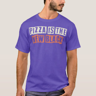 Retro Pizza is het nieuwe zwarte grappige leven va T-shirt