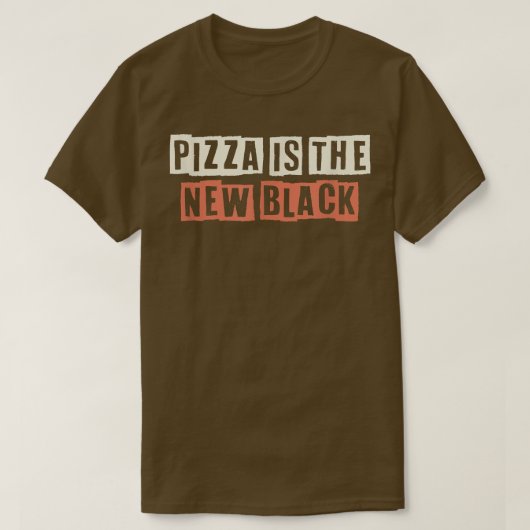 Retro Pizza is het nieuwe zwarte grappige leven va T-shirt (Design voorkant)