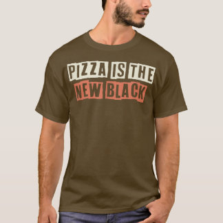 Retro Pizza is het nieuwe zwarte grappige leven va T-shirt