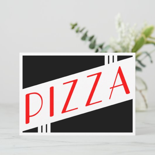 retro pizza kaart (Staand voorkant)