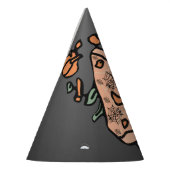 Retro pizza met een pompoen twist feesthoedjes (Links)