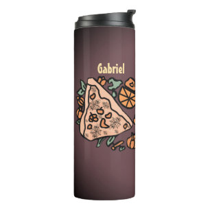 Retro pizza met een pompoen twist thermosbeker