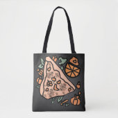 Retro pizza met een pompoen twist tote bag (Voorkant)