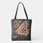 Retro pizza met een pompoen twist tote bag (Achterkant)