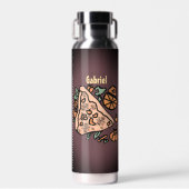 Retro pizza met een pompoen twist waterfles (Voorkant)