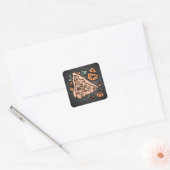 Retro pizza met een pompoentwist vierkante sticker (Envelop)