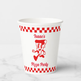 Retro Pizza Party Paper Cup Papieren Bekers