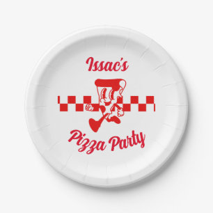 Retro Pizza Party Papier Borden Papieren Bordje