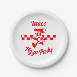 Retro Pizza Party Papier Borden Papieren Bordje