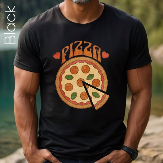 Retro Pizza, Pizzaliefhebber, Grappig Pizza T-shir T-shirt