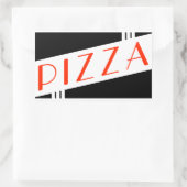 retro pizza rechthoekige sticker (Tas)