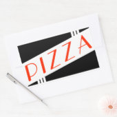 retro pizza rechthoekige sticker (Envelop)