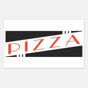 retro pizza rechthoekige sticker