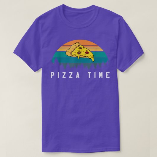  Retro Pizza Tijd 34625807 T-shirt (Design voorkant)