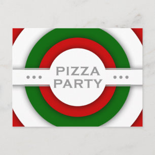 retro PIZZA Uitnodiging Briefkaart