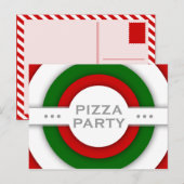 retro PIZZA Uitnodiging Briefkaart (Voorkant / Achterkant)