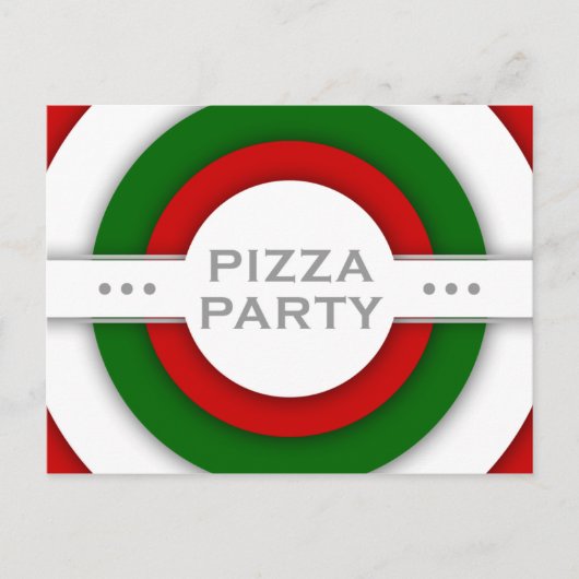 retro PIZZA Uitnodiging Briefkaart (Voorkant)