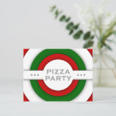 retro PIZZA Uitnodiging Briefkaart (Staand voorkant)