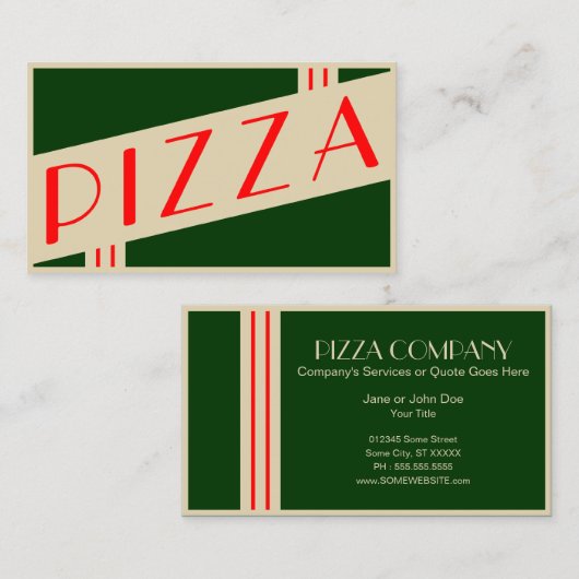 retro pizza visitekaartje (Voorkant / Achterkant)