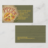 Retro Pizza WinkelVisitekaartje Visitekaartje (Voorkant / Achterkant)