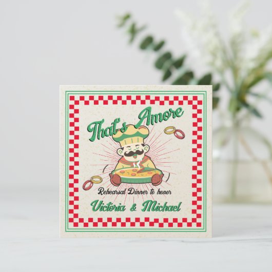 Retro Pizzadoos Dat is nog een repetitie diner Kaart (Staand voorkant)