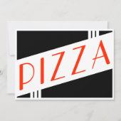 retro pizzafeest kaart (Voorkant)