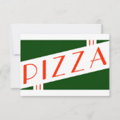 retro pizzafeestje kaart (Voorkant)