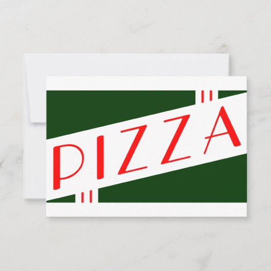 retro pizzafeestje kaart (Voorkant)