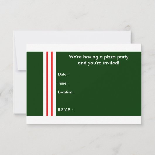retro pizzafeestje kaart (Achterkant)