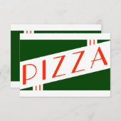 retro pizzafeestje kaart (Voorkant / Achterkant)