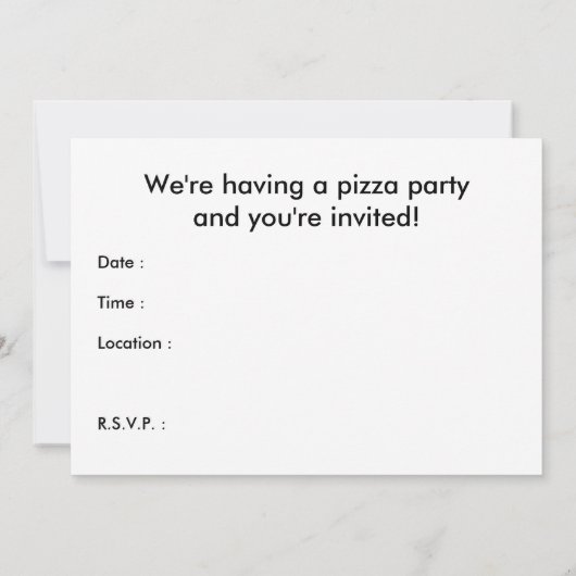 retro pizzafeestje kaart (Achterkant)