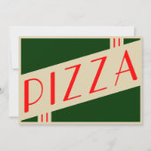 retro pizzafeestje kaart (Voorkant)